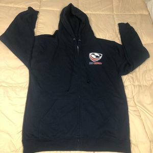 Brand new Large Adult USA Rugby Hoodie with zipper. Black.